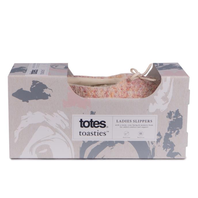 totes toasties® Ladies Knitted Ballet Slippers Pink Extra Image 7
